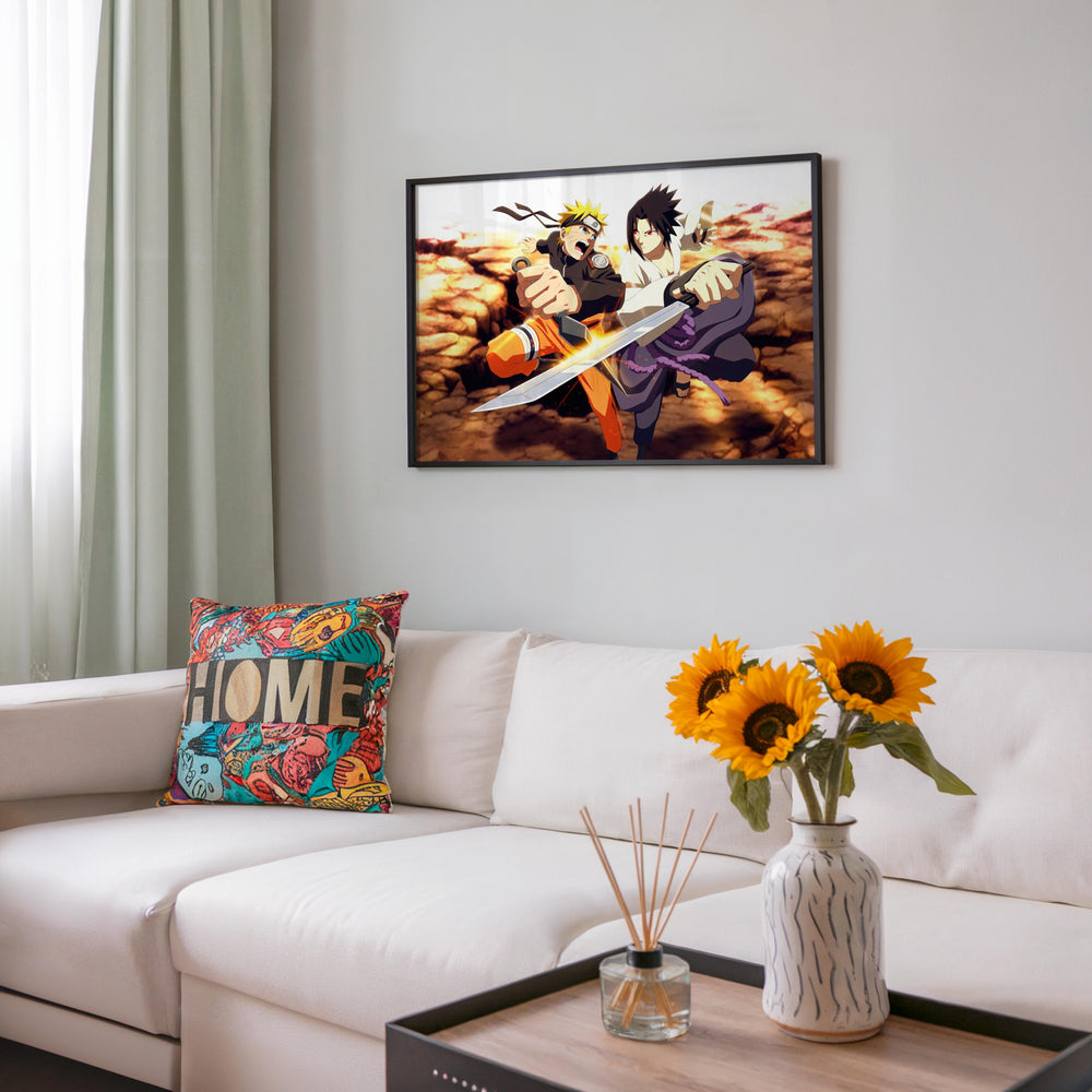 Tableau Naruto Combat Epique Shuriken