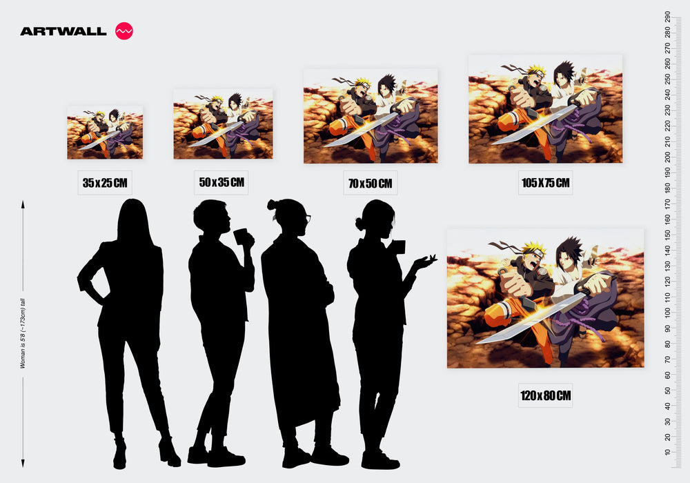 Tableau Naruto Combat Epique Shuriken