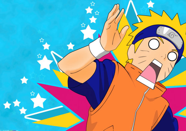 Tableau Naruto Cri Stupefait Colore