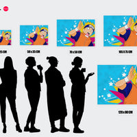 Tableau Naruto Cri Stupefait Colore