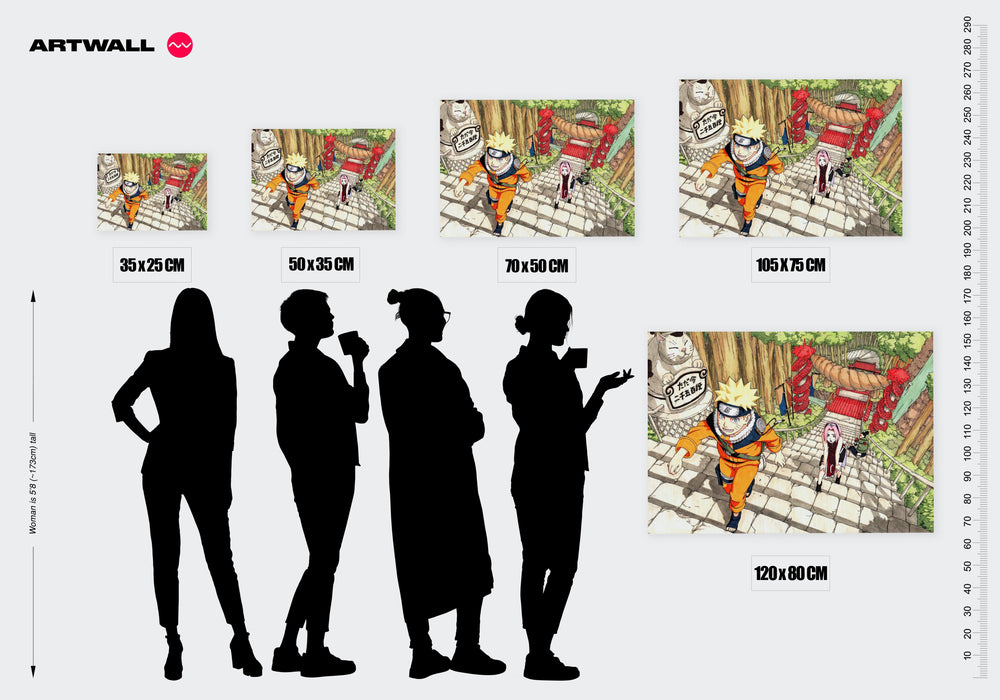 Tableau Naruto Escaliers Ninjas Grimpants