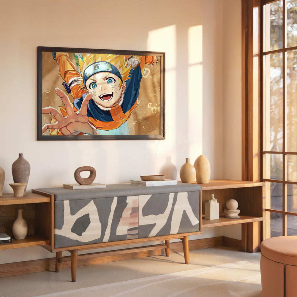 Tableau Naruto Ninja Bondissant Joyeux