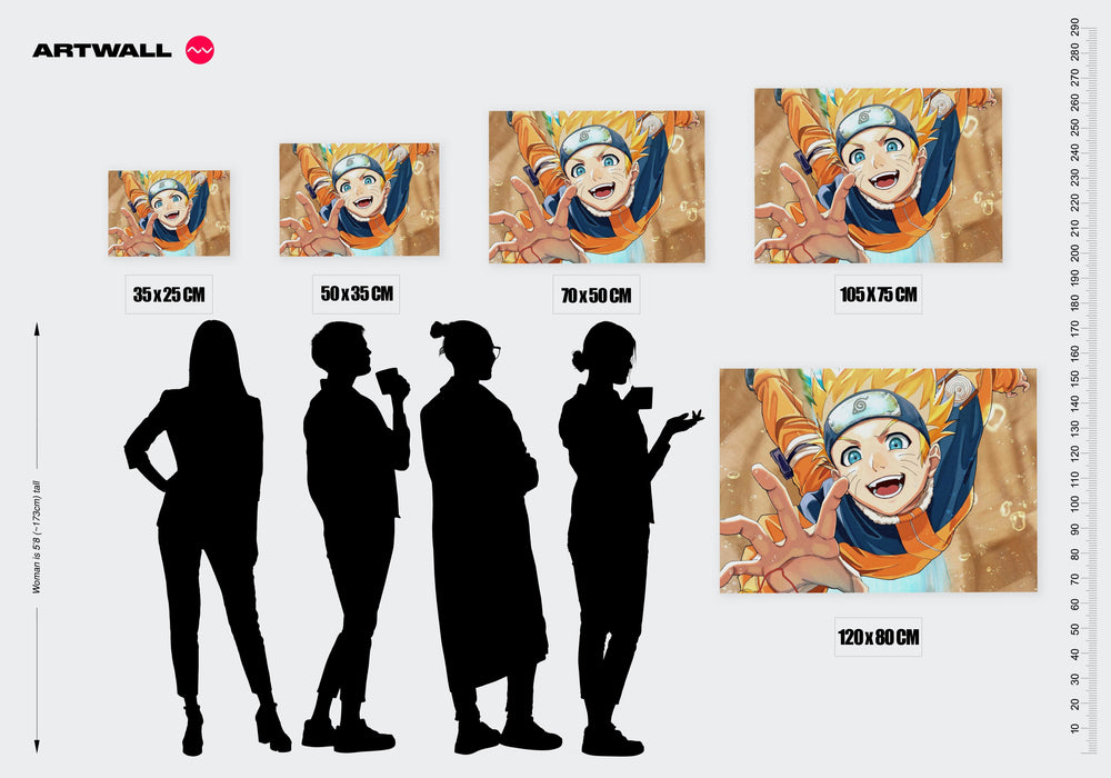 Tableau Naruto Ninja Bondissant Joyeux