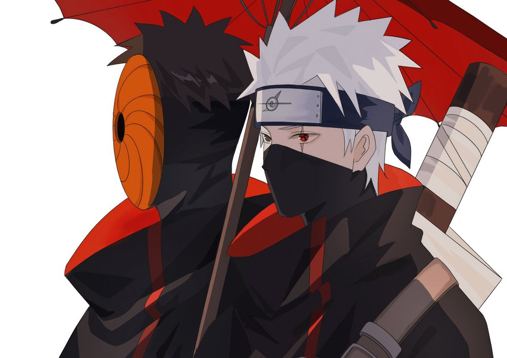 Tableau Naruto Personnages Parapluie Rouge