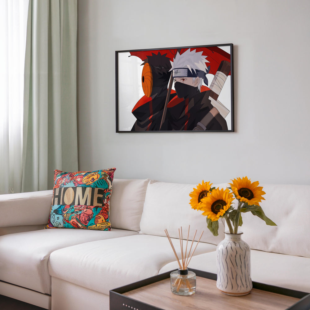 Tableau Naruto Personnages Parapluie Rouge