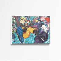 Tableau Naruto Personnages Sautant Ensemble