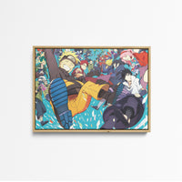 Tableau Naruto Personnages Sautant Ensemble