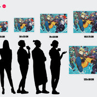 Tableau Naruto Personnages Sautant Ensemble