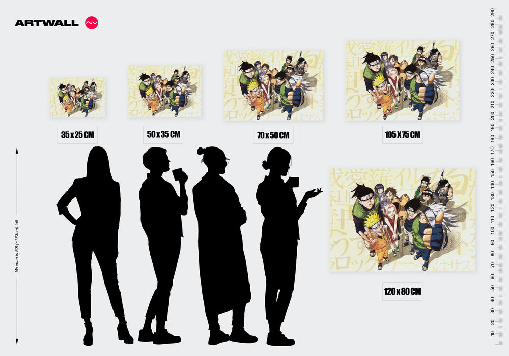 Tableau Naruto Personnages Unis Triomphants
