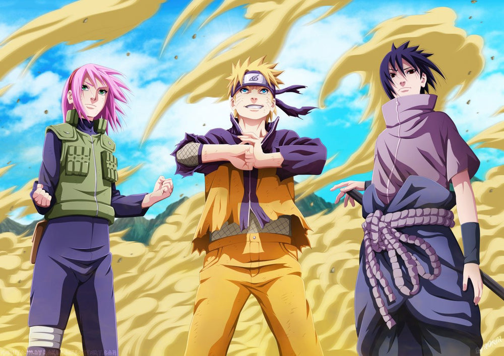 Tableau Naruto Trois Ninjas Determines 1