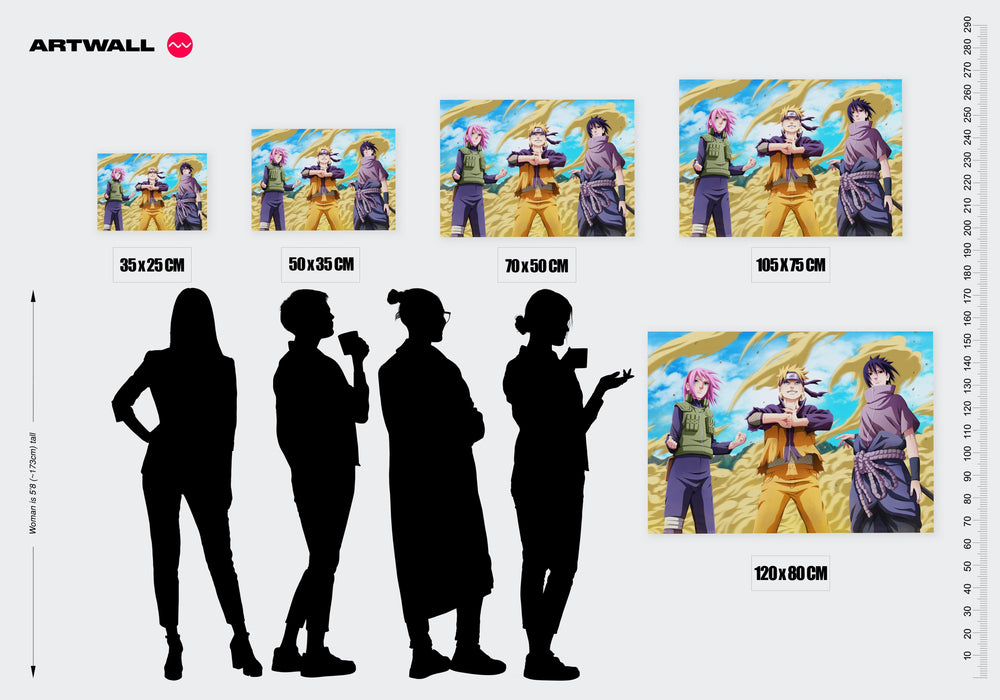 Tableau Naruto Trois Ninjas Determines 1