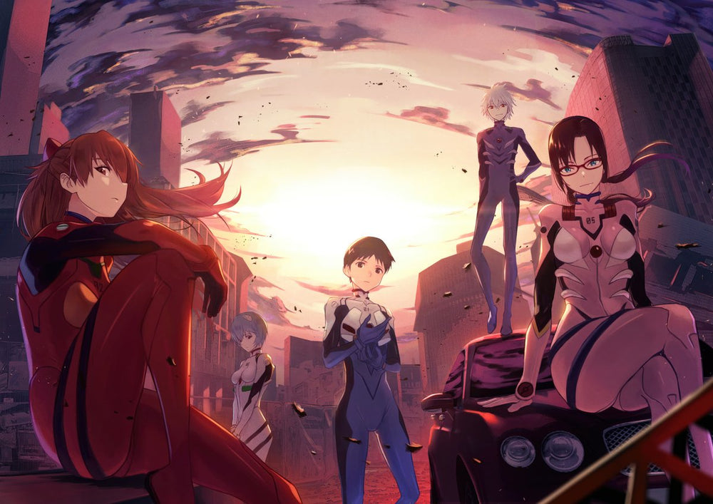 Tableau Neon Genesis Evangelion Pilotes Au Crepuscule