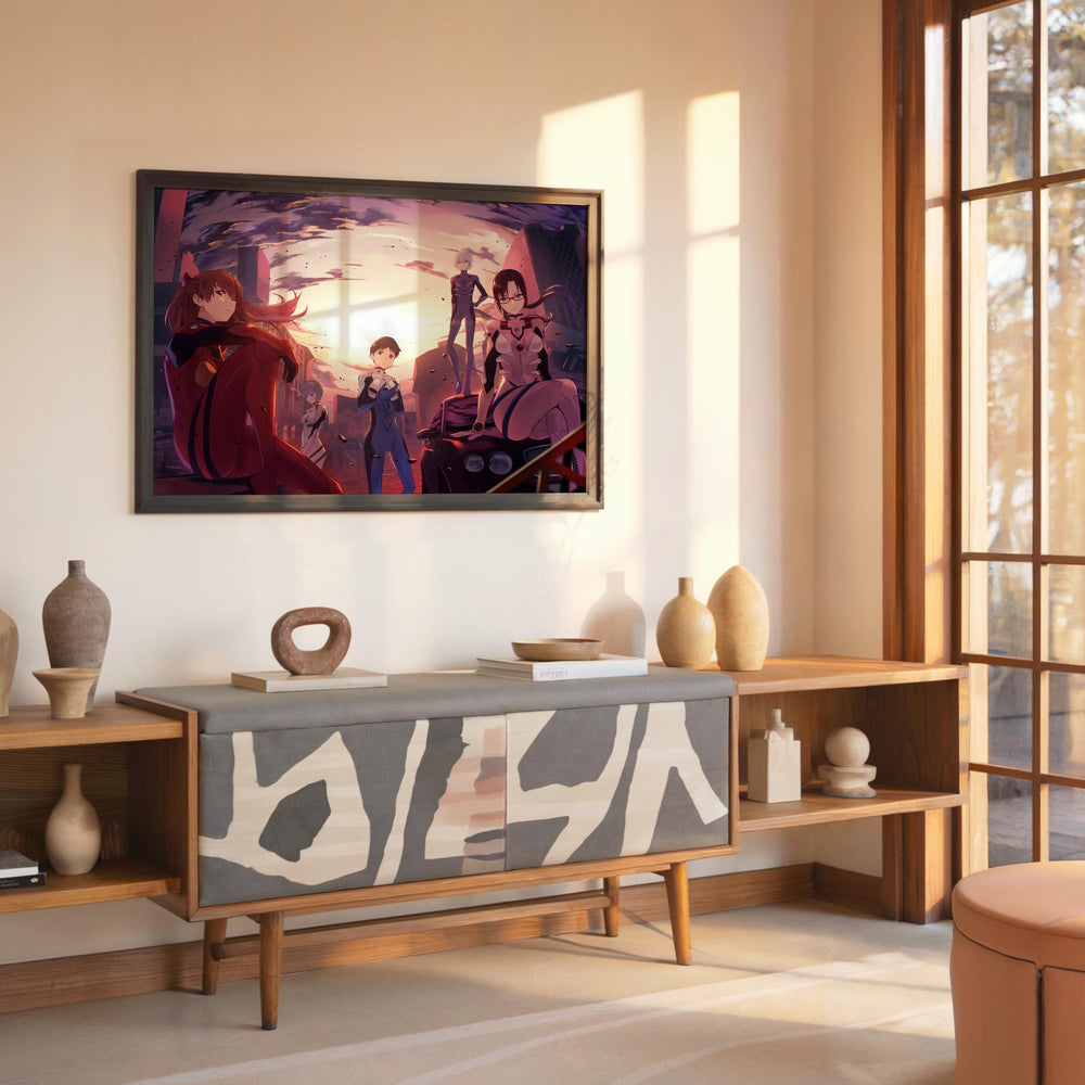 Tableau Neon Genesis Evangelion Pilotes Au Crepuscule
