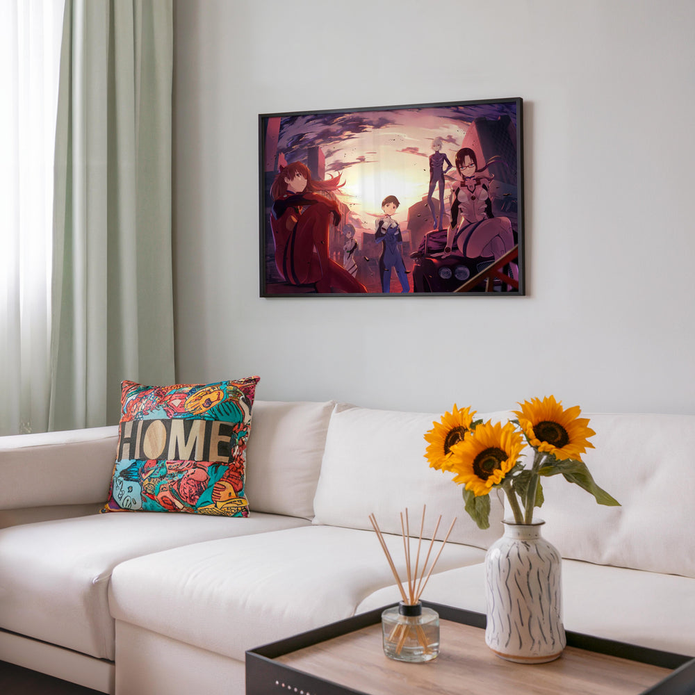 Tableau Neon Genesis Evangelion Pilotes Au Crepuscule