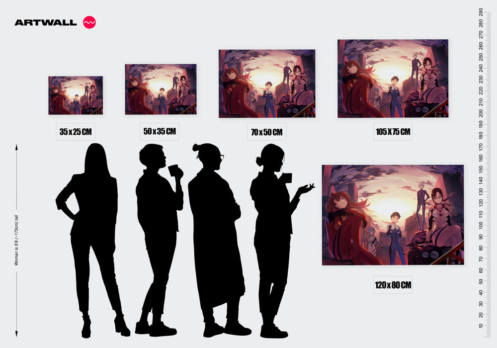 Tableau Neon Genesis Evangelion Pilotes Au Crepuscule