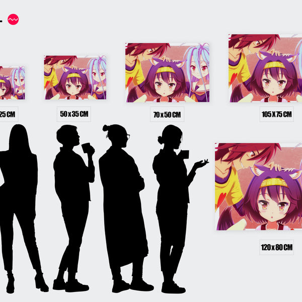 Tableau No Game No Life Amitie Oreilles Felines — Toile sur châssis