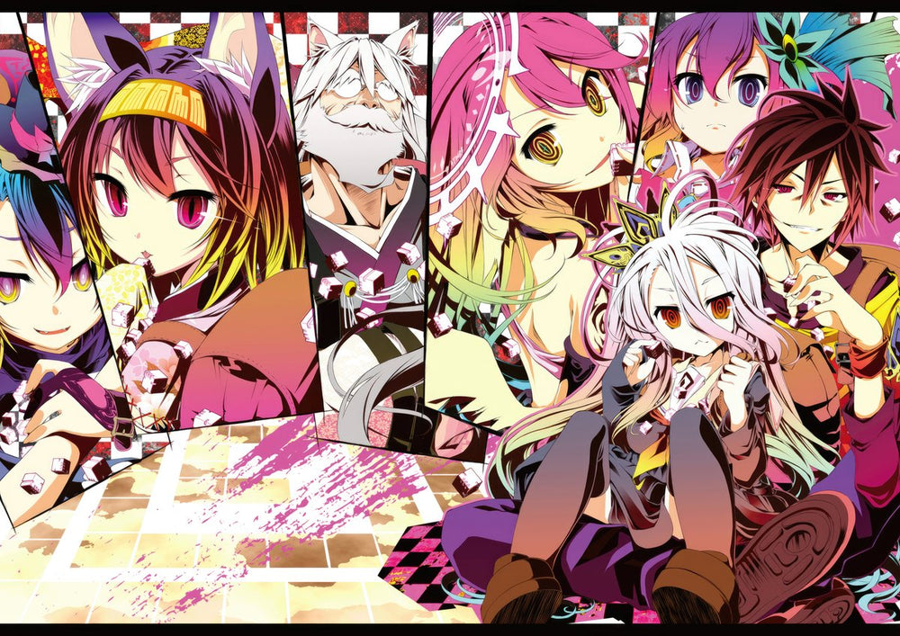 Tableau No Game No Life Personnages Colores Joyeux