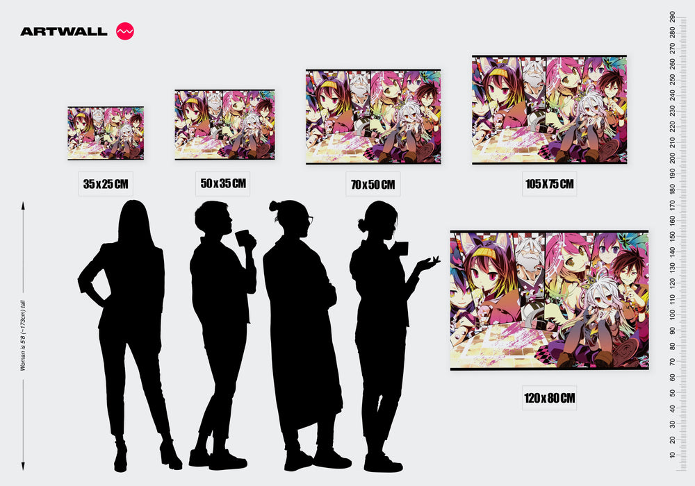 Tableau No Game No Life Personnages Colores Joyeux