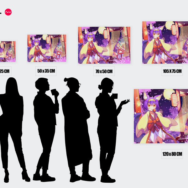 Tableau No Game No Life Personnages Festifs Japonais — Toile sur châssis