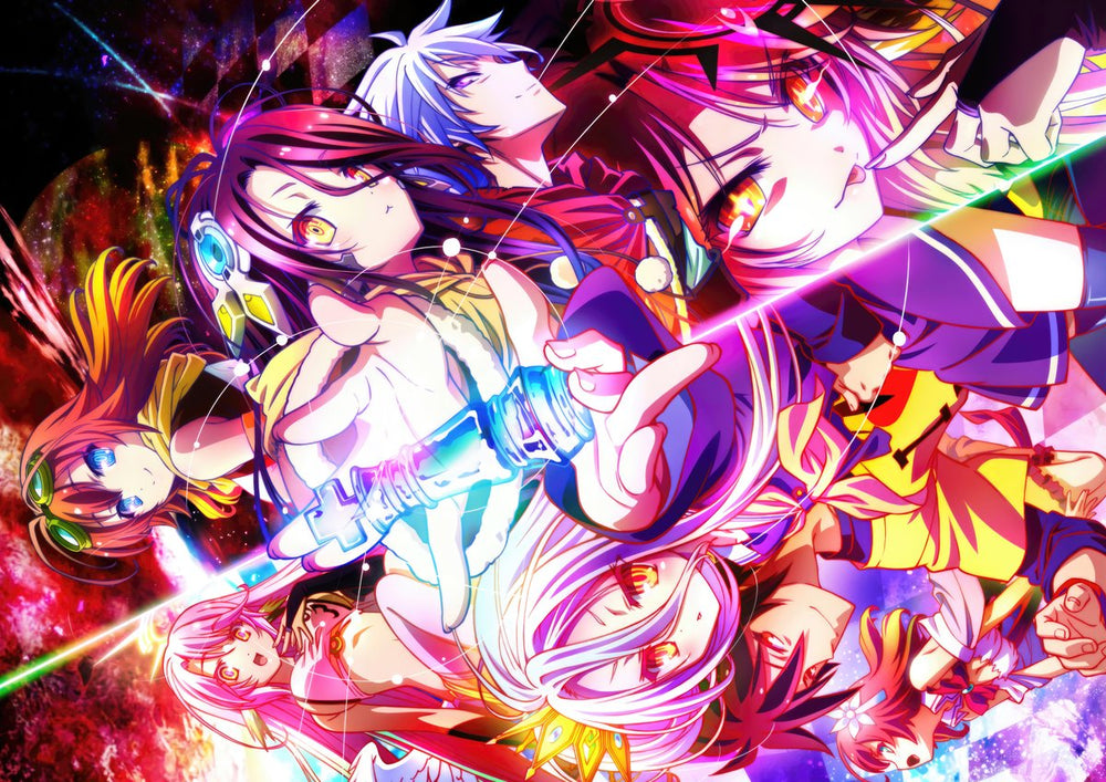 Tableau No Game No Life Personnages Flottants Colores