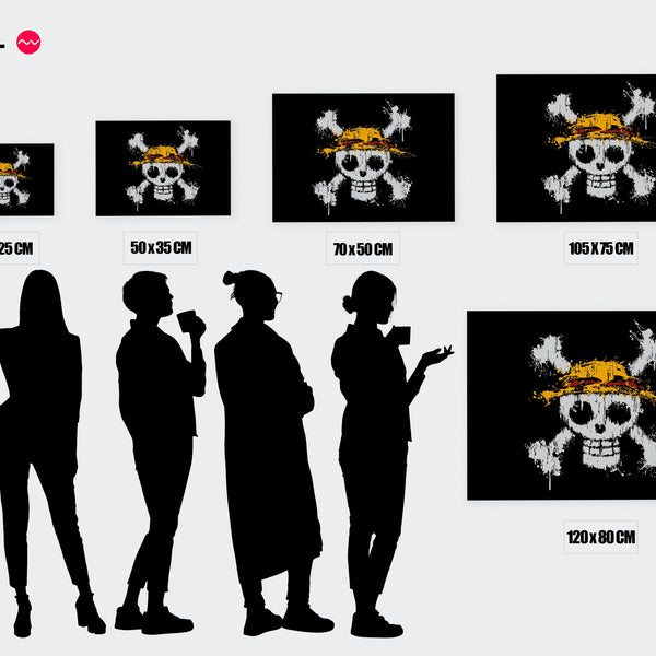 Tableau One Piece Crane Chapeau Paille — Toile sur châssis
