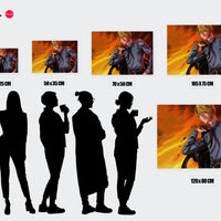 Tableau One Piece Homme Face Flammes