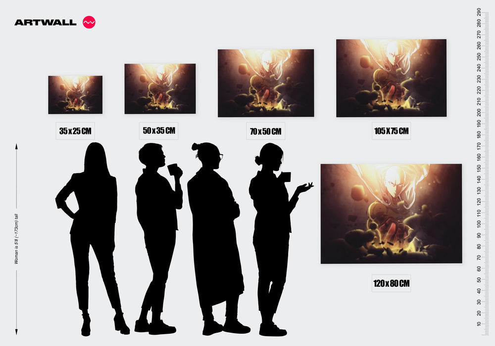 Tableau One Punch Man Coup Poing Puissant