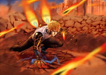 Tableau One Punch Man Cyborg En Action