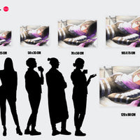 Tableau One Punch Man Guerrier Echarpe Violet