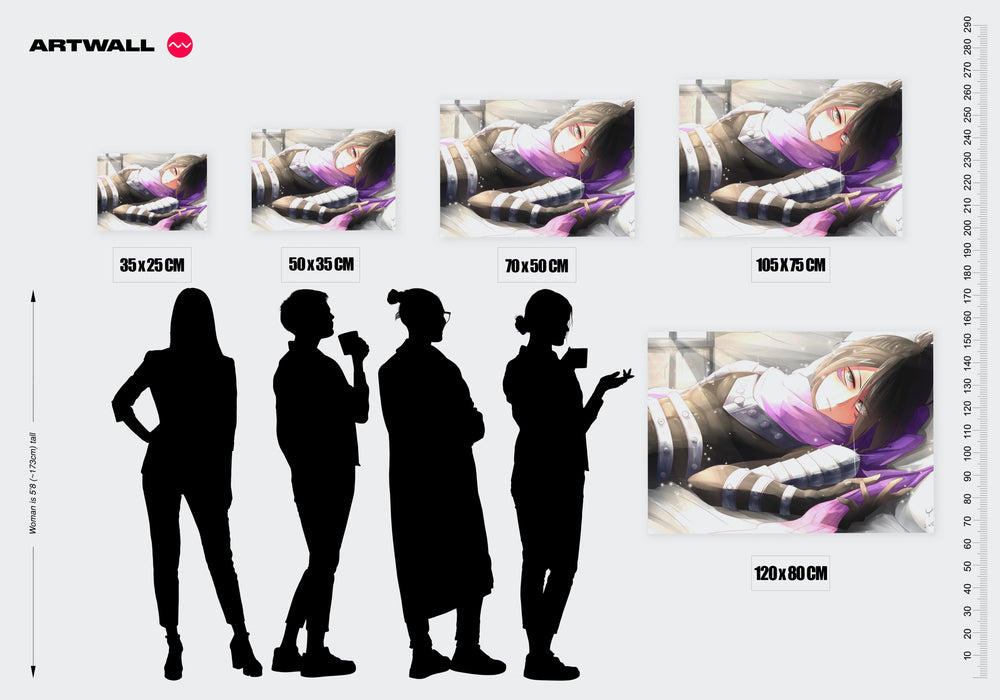 Tableau One Punch Man Guerrier Echarpe Violet