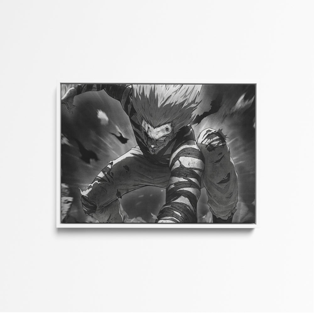 Tableau One Punch Man Guerrier Enrage Bondissant