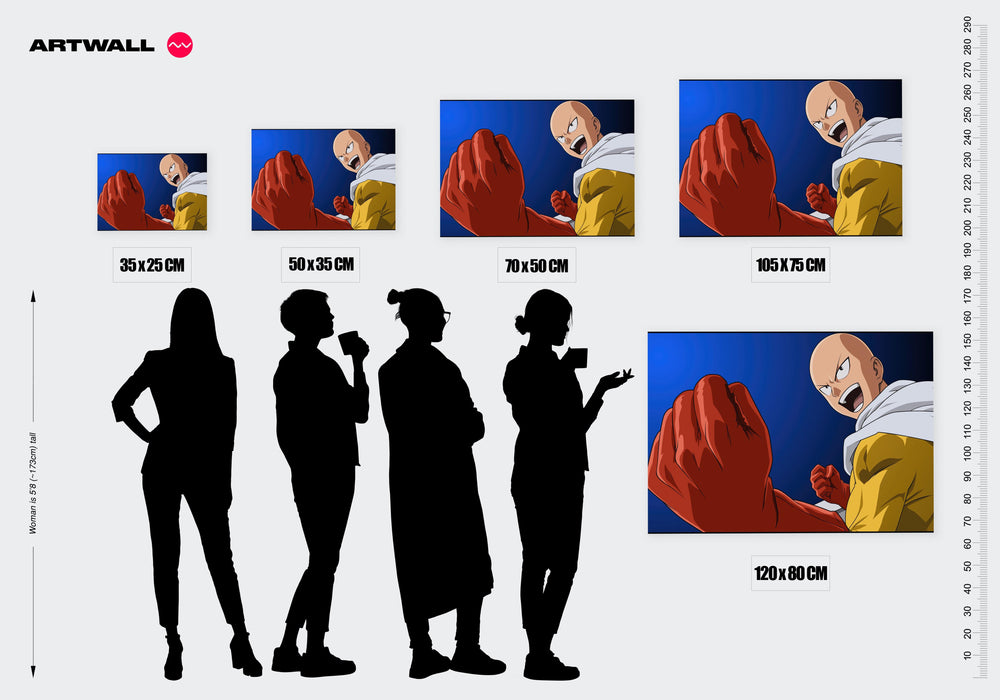 Tableau One Punch Man Heros Poing Serre