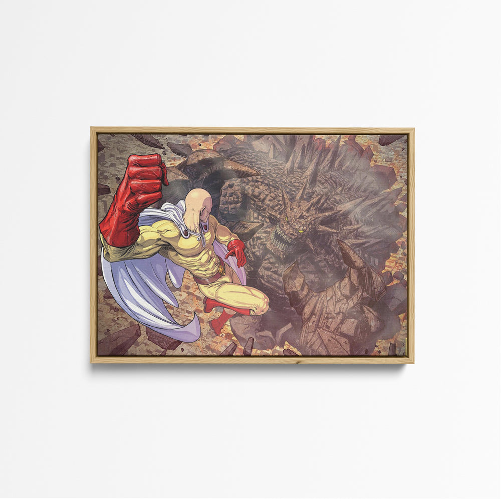 Tableau One Punch Man Superheros Contre Monstre