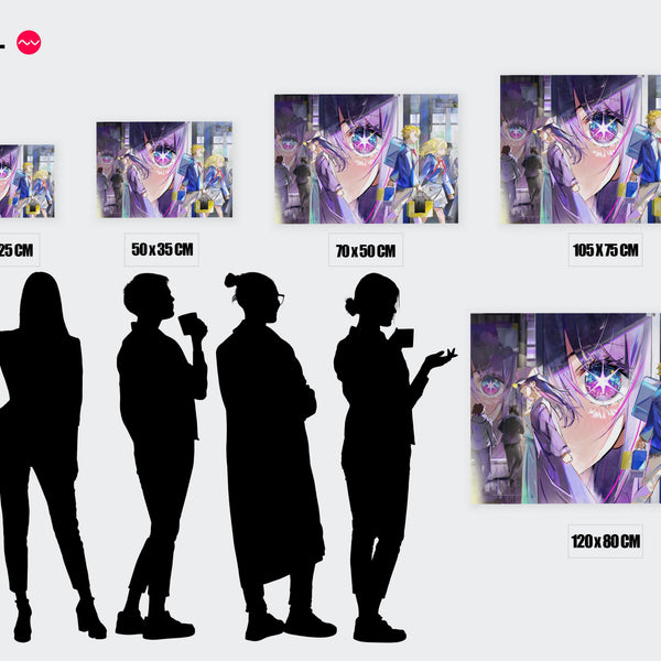 Tableau Oshi No Ko Regard Etoile Urbain — Toile sur châssis