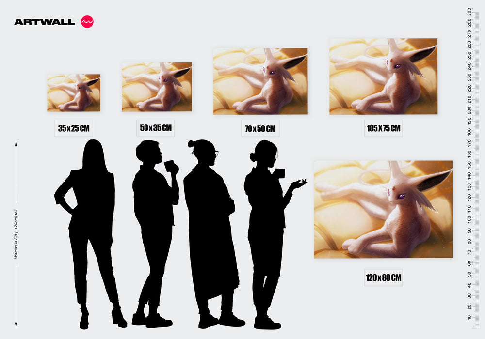 Tableau Pokemon Chat Mystique Lumineux