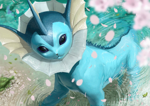 Tableau Pokemon Creature Bleue Aquatique
