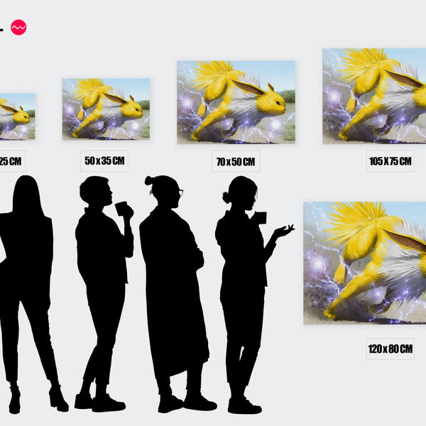 Tableau Pokemon Eclair Jaune Fulgurant — Toile sur châssis