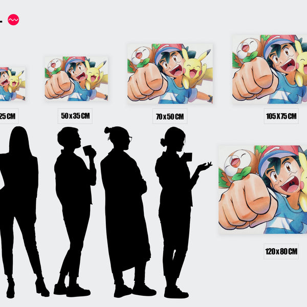 Tableau Pokemon Enthousiasme Pokemon Aventure — Toile sur châssis