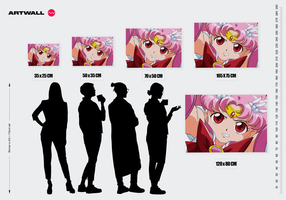 Tableau Sailor Moon Guerriere Determinee Roses
