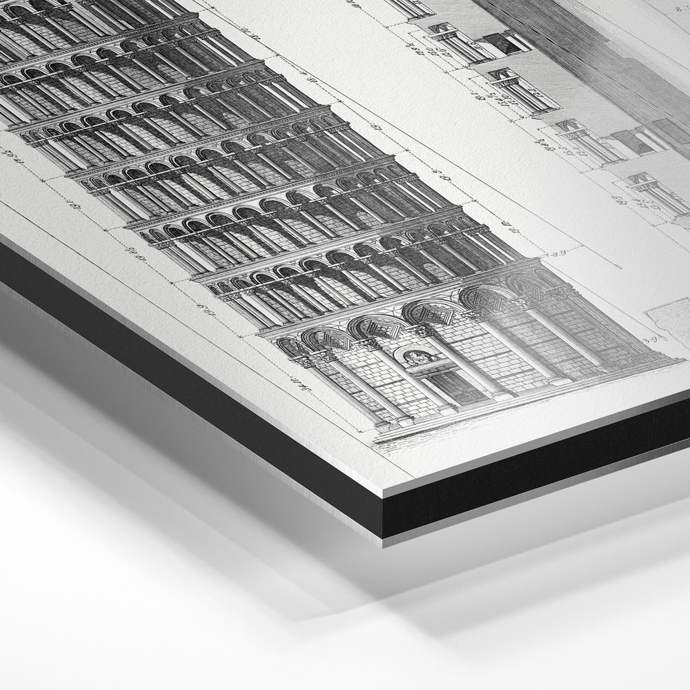 Gros plan du relief : la surépaisseur d'encre en lumière rasante sur aluminium Dibond.