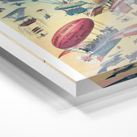 Gros plan de la matière : le tirage sous verre acrylique, tranche transparente visible.
