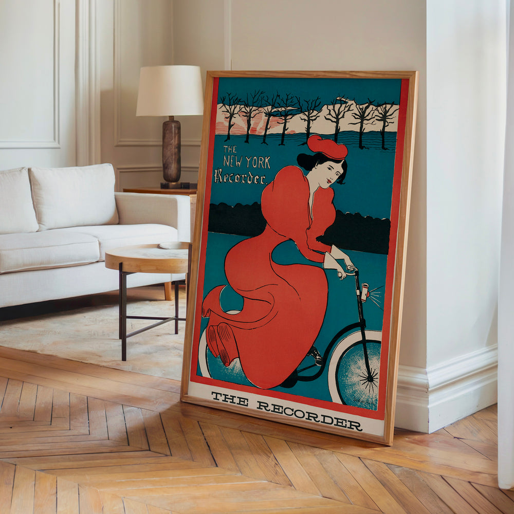 Le tableau accroché en situation dans un intérieur meublé.