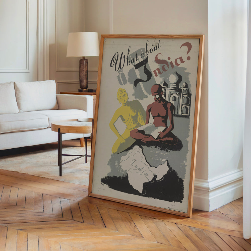Le tableau accroché en situation dans un intérieur meublé.