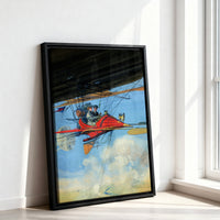 Le tableau accroché en situation dans un intérieur meublé.