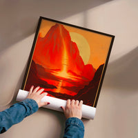 L'impression présentée en poster, sans encadrement, sur un mur neutre.