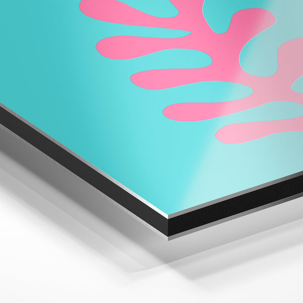 Bondi Beach - Affiche turquoise et rose pop — Aluminium Dibond relief 3D