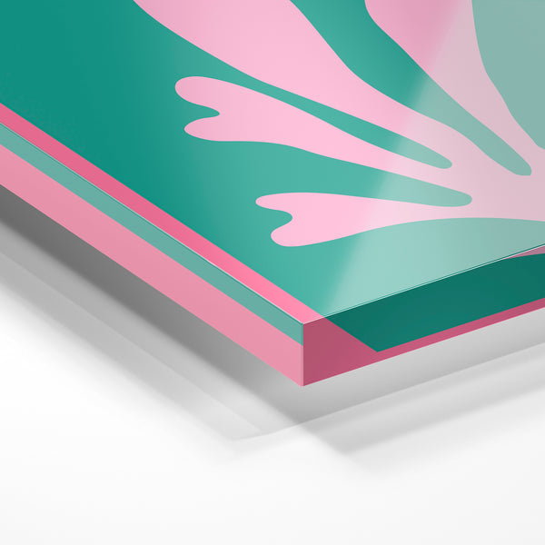 Affiche Miami Beach rose et turquoise pop art — Verre acrylique