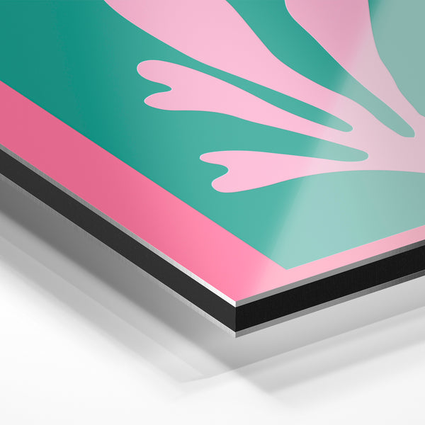 Affiche Miami Beach rose et turquoise pop art — Aluminium Dibond relief 3D