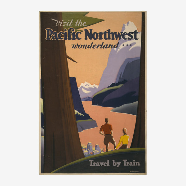 Affiche vintage Pacific Northwest wonderland — Toile sur châssis