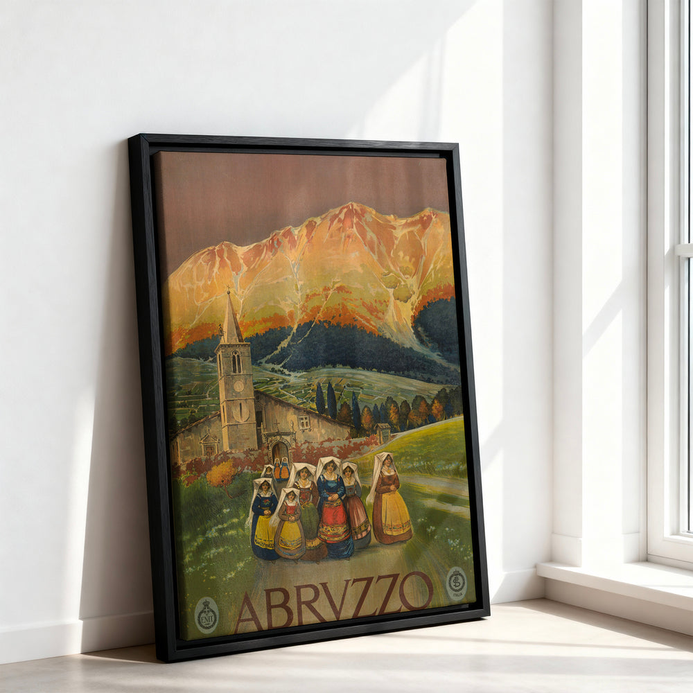 Le tableau accroché en situation dans un intérieur meublé.